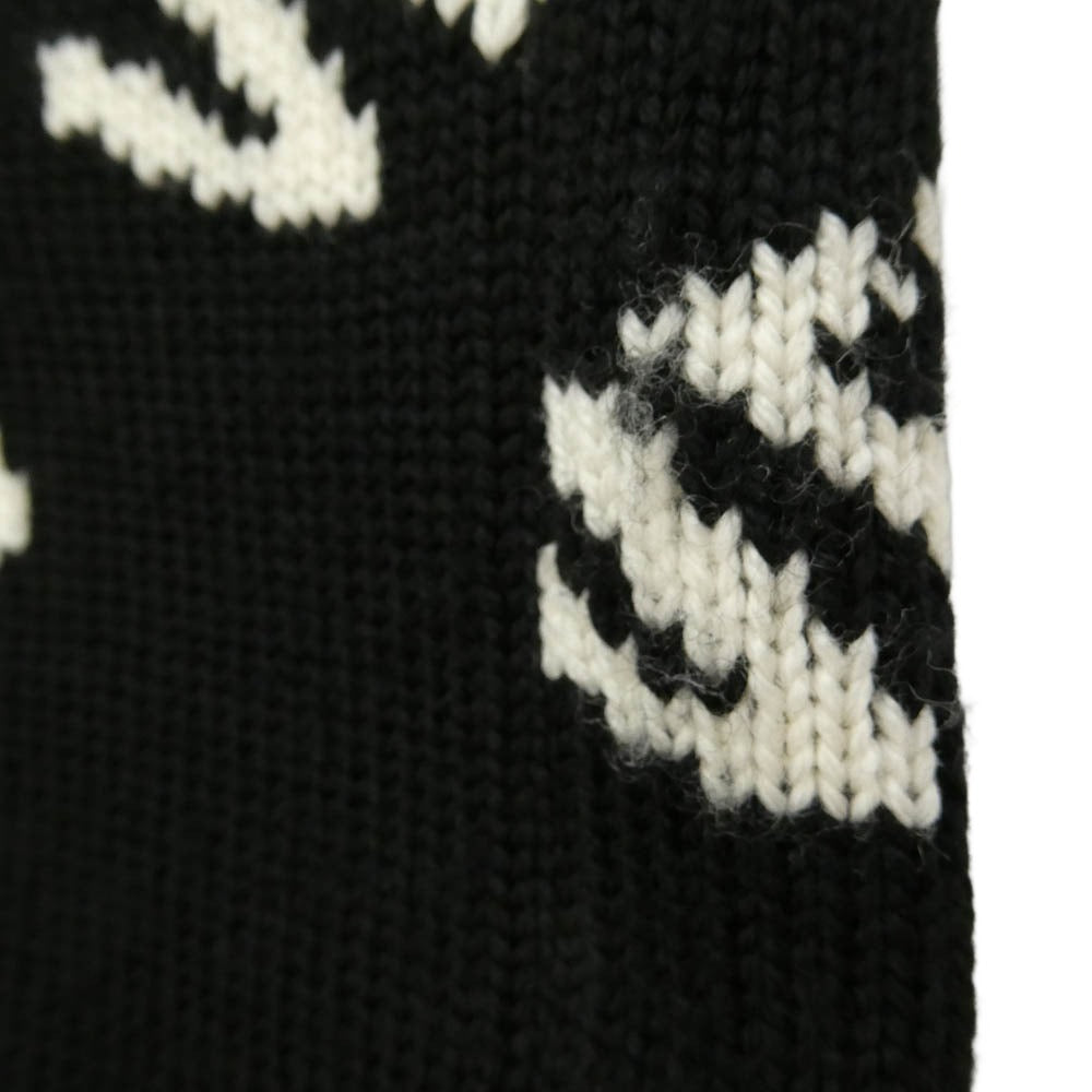 VETEMENTS ヴェトモン 21AW UA53KN300B MONOGRAM KNITTED SWEATER モノグラム ニット クルーネック セーター ブラック系 S【中古】