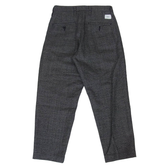 WTAPS ダブルタップス 20AW 202TQDT-PTM06 TUCK TROUSERS WOOL TWEED TEXTILE タック トラウザーズ ウール ツイード パンツ ブラック系 1【中古】