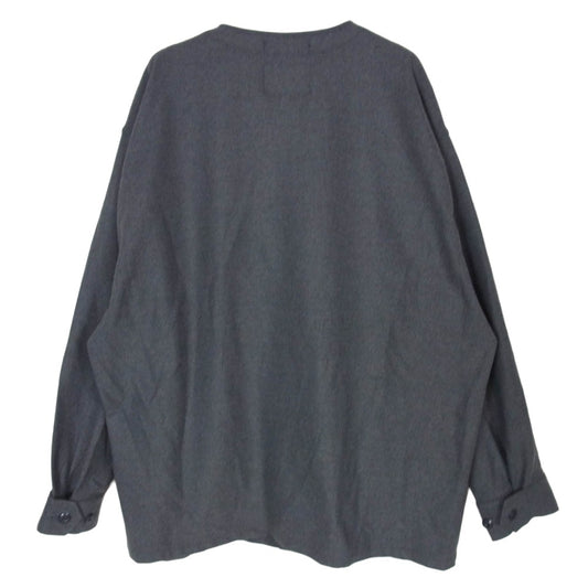 WTAPS ダブルタップス 22AW 222WVDT-SHM04 Scout LS Rapo. Twill スカウト ロングスリーブ ラポ ツイル 長袖 ノーカラー ジャケット グレー系 3【中古】