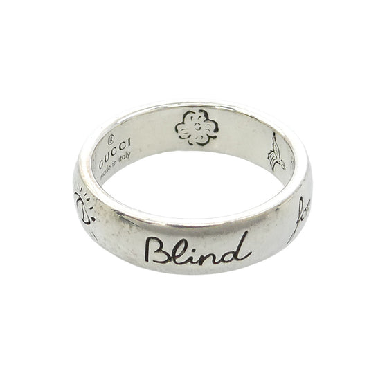 GUCCI グッチ BLIND FOR LOVE ブラインド フォー ラブリング シルバー系 8.5号【中古】