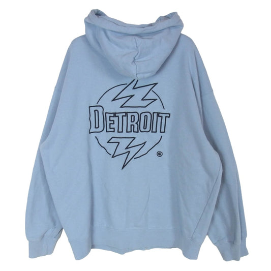 Carhartt カーハート WIP Hooded ablaze jacket DETROIT刺繍 ジップアップ ジャケット フーデッド パーカー ライトブルー系 XL【中古】