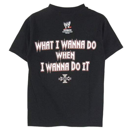 ヴィンテージ 00s WWE Triple H Wanna Do It Cross Black T-shirt アイアンクロスプリント 半袖 Tシャツ ブラック系 S【中古】