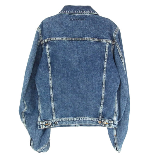 JOHN LAWRENCE SULLIVAN ジョンローレンスサリバン 1B011-0325-36 WASHED DENIM MASSIVE ROUNDED SLEEVE JACKET ウォッシュド デニム ジャケット Gジャン インディゴブルー系 48【中古】