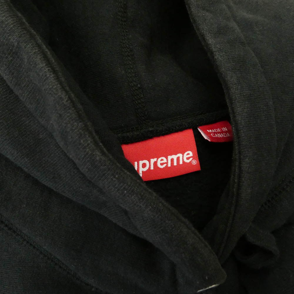 Supreme シュプリーム 18AW Classic Script Hooded Sweatshirt クラシック スクリプト刺繍 プルオーバー フーディ パーカー ブラック系 M【中古】