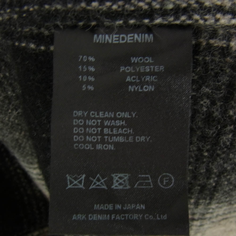 MINEDENIM マインデニム 23AW 2310-5001-97-022 Ombre Check Flannel RF Western SH オンブレチェック フランネル ウール ウエスタンシャツ 長袖シャツ ブラック系 2【中古】