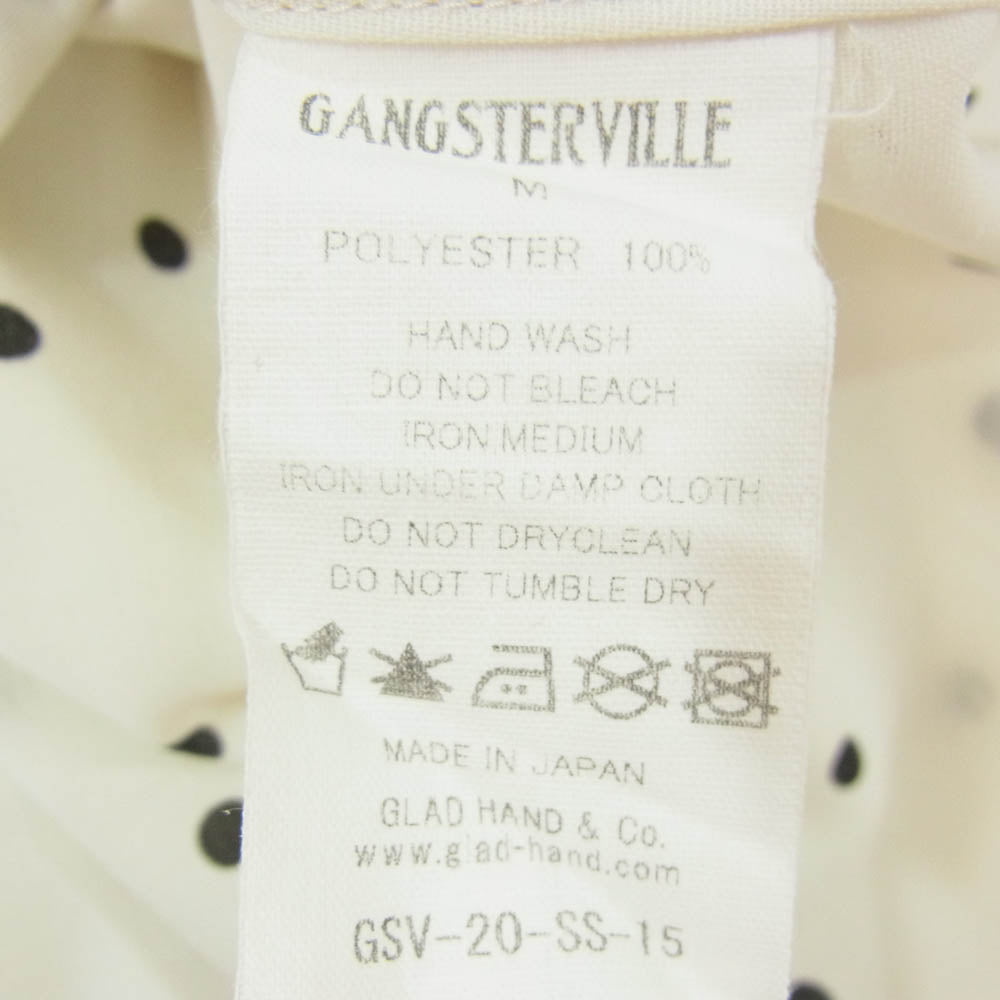 GANGSTERVILLE ギャングスタービル 20SS GSV-20-SS-15 DIAMONDS L/S SHIRTS MUSTARD ドット柄 オープンカラー 長袖シャツ オフホワイト系 M【中古】