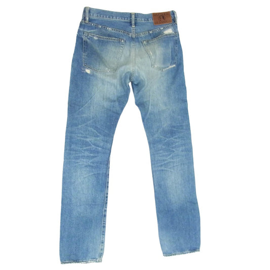 HYSTERIC GLAMOUR ヒステリックグラマー 0241AP11 HCR加工 リペア加工 スタッズ ストレート デニム パンツ インディゴブルー系 30【中古】