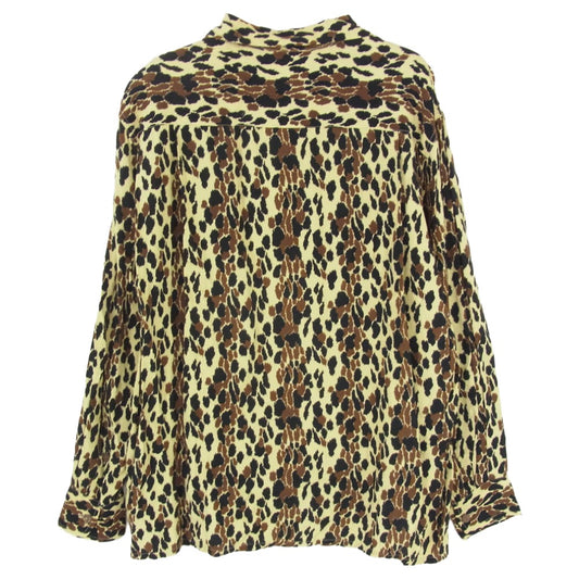 WACKO MARIA ワコマリア 21SS 21SSE-WMS-HI08 HAWAIIAN SHIRT L/S レオパード柄 ハワイアン レーヨン オープンカラーシャツ 開襟 長袖シャツ ブラウン系 M【中古】