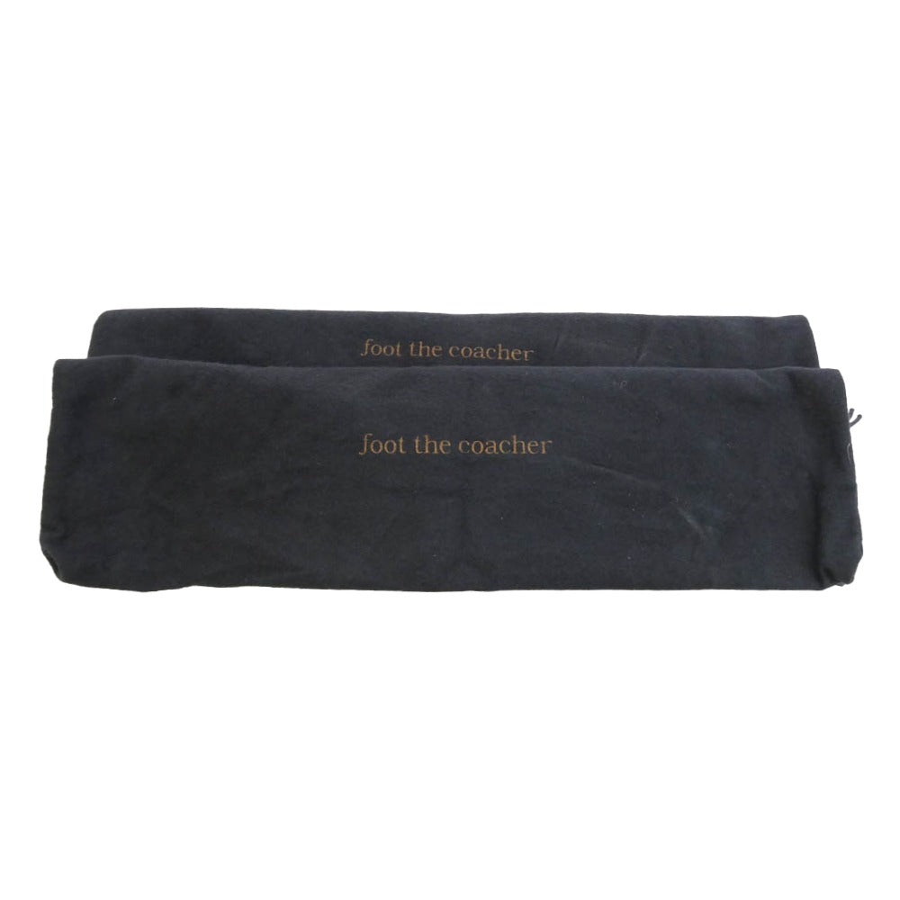 foot the coacher フットザコーチャー ZIP UP PLAIN クレープソール サイドジップ レースアップ ブーツ ブラック系 9【中古】