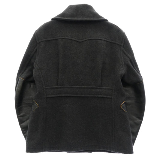 TENDERLOIN テンダーロイン T-RAIL ROADER SPECIAL HEATHER レザー切替 レイルローダー スペシャル Pコート チャコール系 M【中古】