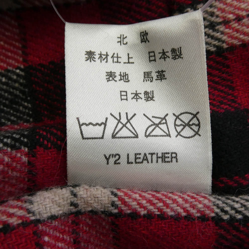 ワイツーレザー × Lua ルア Eco Horse Single Riders 茶芯 ホースハイド レザー シングル ライダース ジャケット ブラック系 36【中古】
