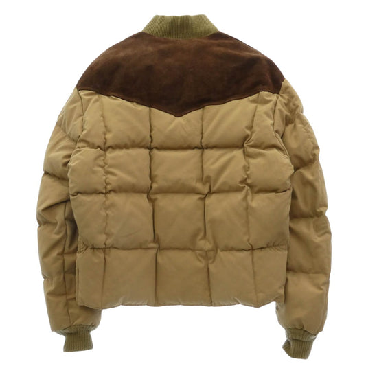 schott ショット 996D suede Leather Yoke Down Jacket スエードレザー ヨーク ダウンジャケット ベージュ系 M【中古】