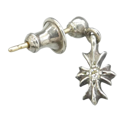 CHROME HEARTS クロムハーツ(原本無) TNY E CH PLS DIA タイニーE CHプラス ドロップ ピアス 1ダイヤ シルバー系【中古】