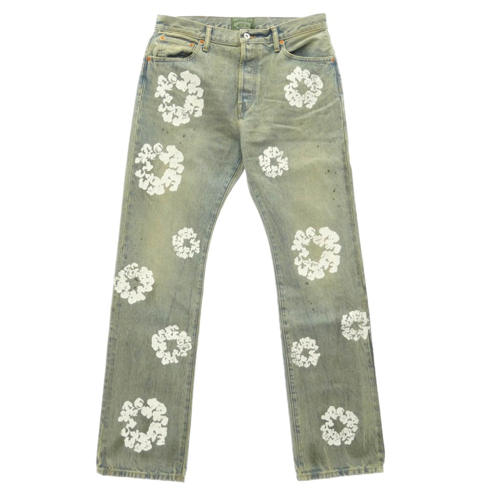 デニムティアーズ DENIM TEARS SS26BSTRAIGHT1683 Straight Denim Pants Dirty Wash ダーティー ウォッシュ ストレート デニムパンツ インディゴブルー系 34【美品】【中古】 デニムティアーズ SS26BSTRAIGHT1683 Straight Denim Pants Dirty