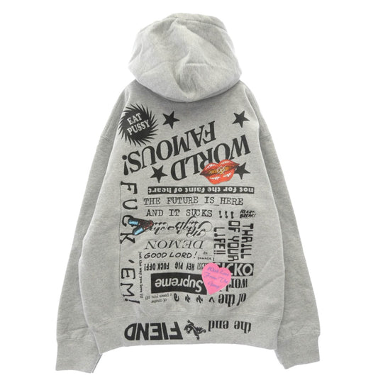 Supreme シュプリーム 23SS Fiend Hooded Sweatshirt フィーンド フーデッド スウェットシャツ フーディー パーカー グレー系 M【美品】【中古】