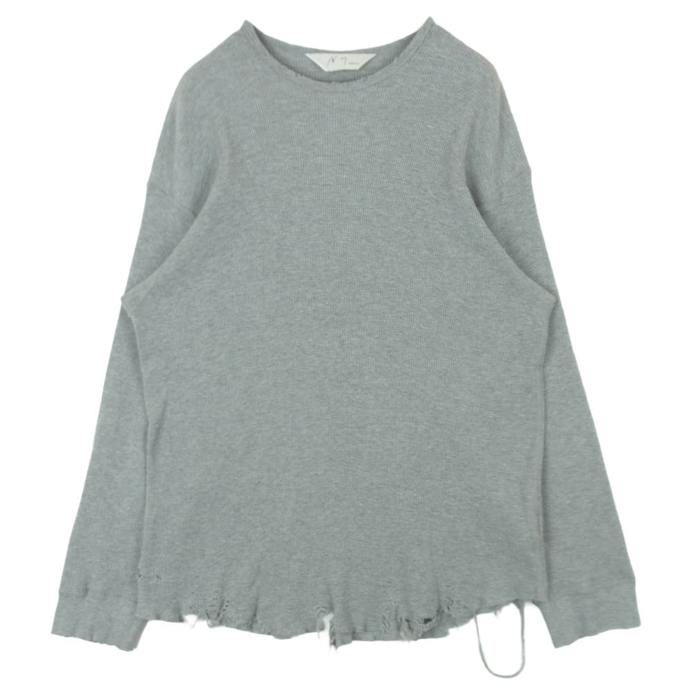 ANCELLM アンセルム ANC-CT101 DAMAGE WAFFLE CREW LS T-SHIRT 