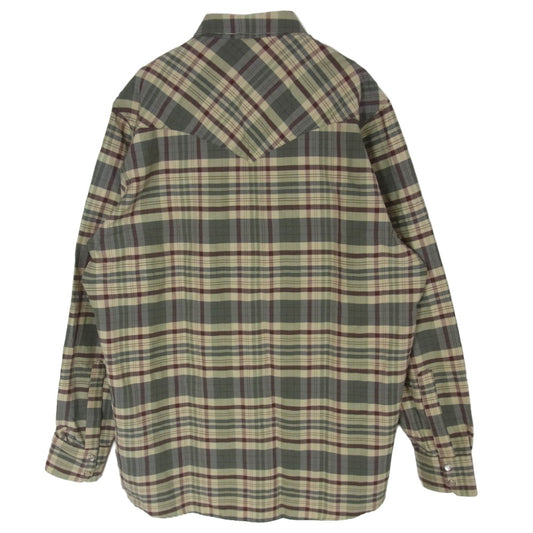ELECTRIC COTTAGE エレクトリックコテージ EC NORTH ストレッチ チェック ウエスタン 長袖 シャツ ベージュ系 M【中古】