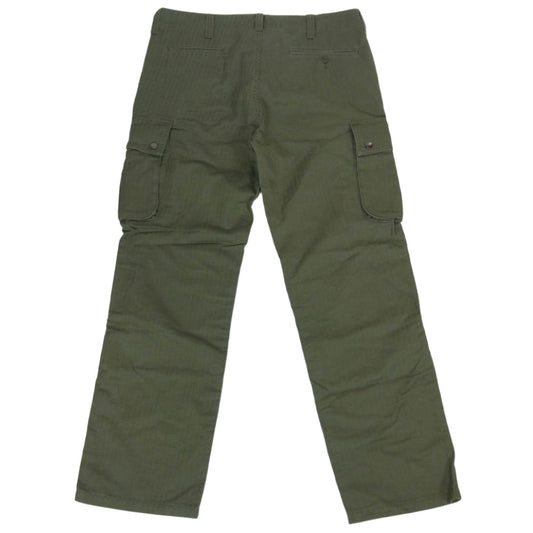uniform experiment ユニフォームエクスペリメント UE-101034 ヘリンボーン カーゴパンツ カーキ系 2【中古】