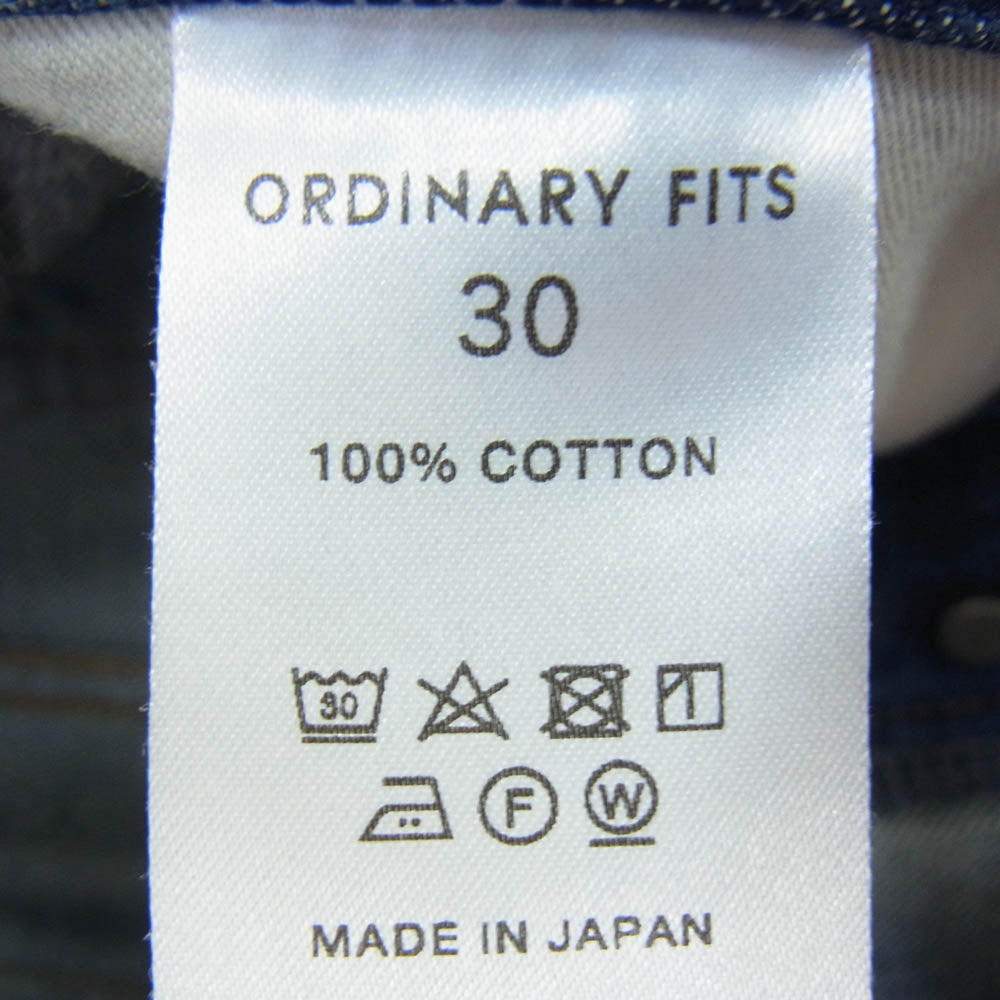 オーディナリーフィッツ ボタンフライ インディゴ ジーンズ デニムパンツ インディゴブルー系 30【中古】