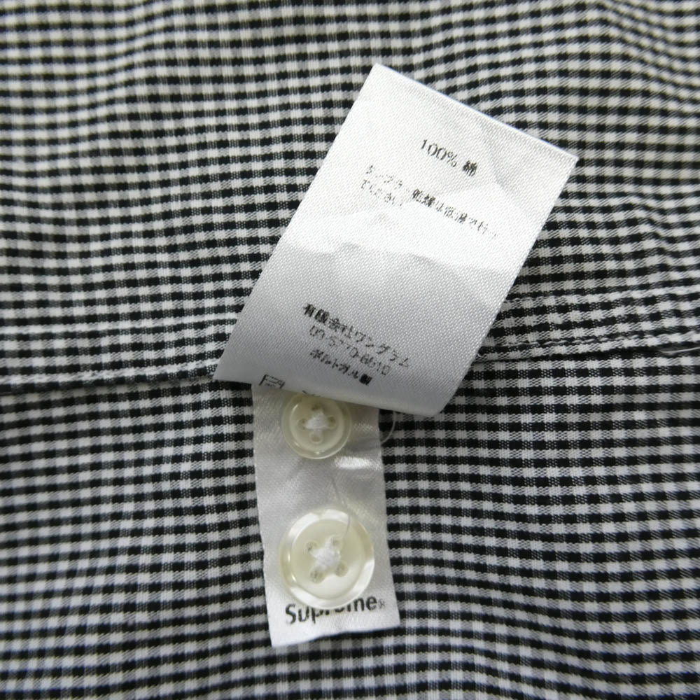 Supreme シュプリーム 14SS Mini Gingham Shirt ミニ ギンガムチェック 半袖 シャツ ブラック系 S【中古】