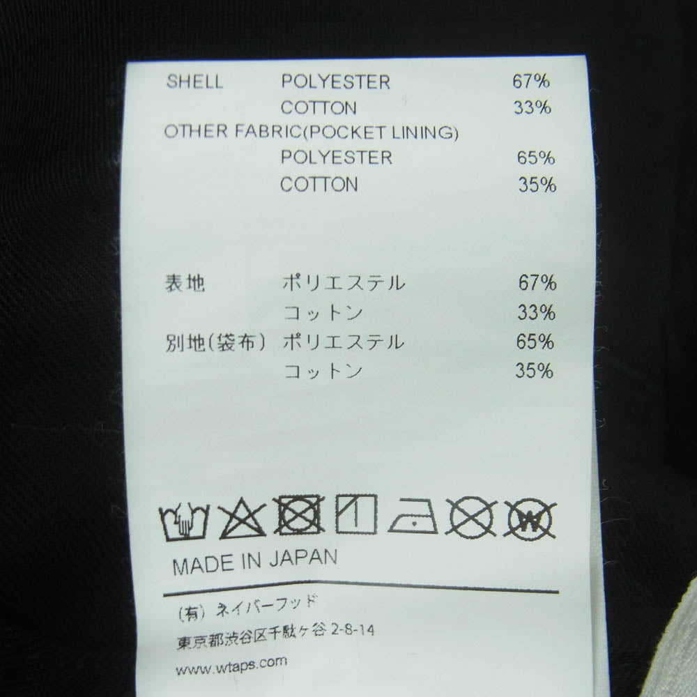 WTAPS ダブルタップス 23SS 231BRDT-PTM06 TROUSERS CTPL. TWILL トラウザー コットン ツイル パンツ ブラック系 01【中古】