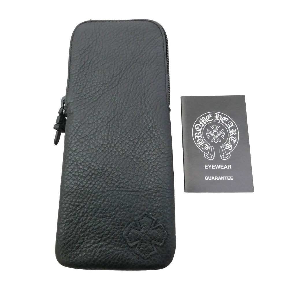 CHROME HEARTS クロムハーツ(原本無) 51□23-145 TITANASLUVR メタル テンプル 眼鏡 アイウェア フレーム:ブラック系、シルバー系、レンズ:クリア系 51□23-145【極上美品】【中古】