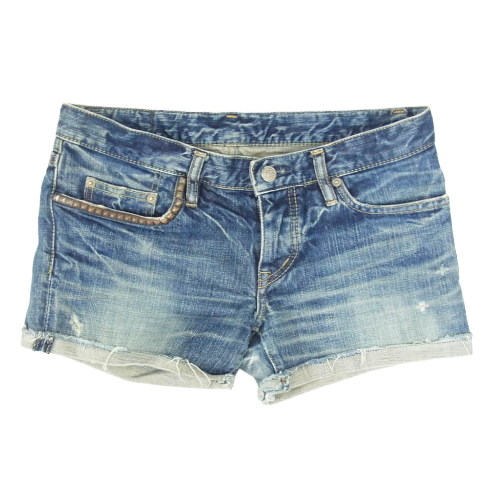 ヒステリックグラマー ダメージ加工 スタッズ デニム ショートパンツ HYSTERIC GLAMOUR ヒステリックグラマー ダメージ加工 デニム スタッズ
