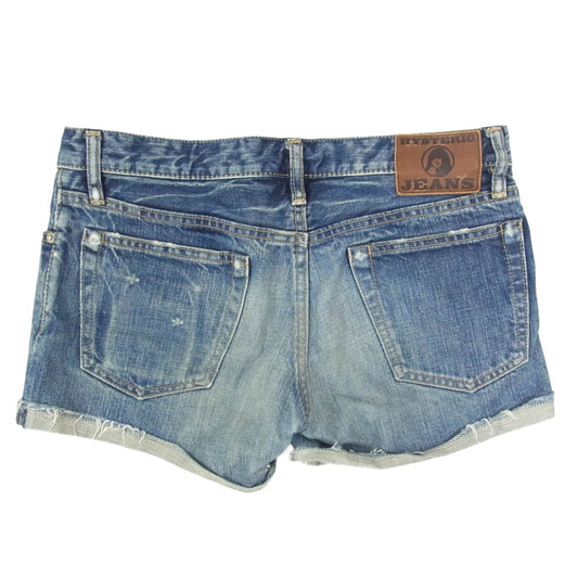 HYSTERIC GLAMOUR ヒステリックグラマー ダメージ加工 デニム スタッズ ショーツ ショート パンツ インディゴブルー系 M【中古】