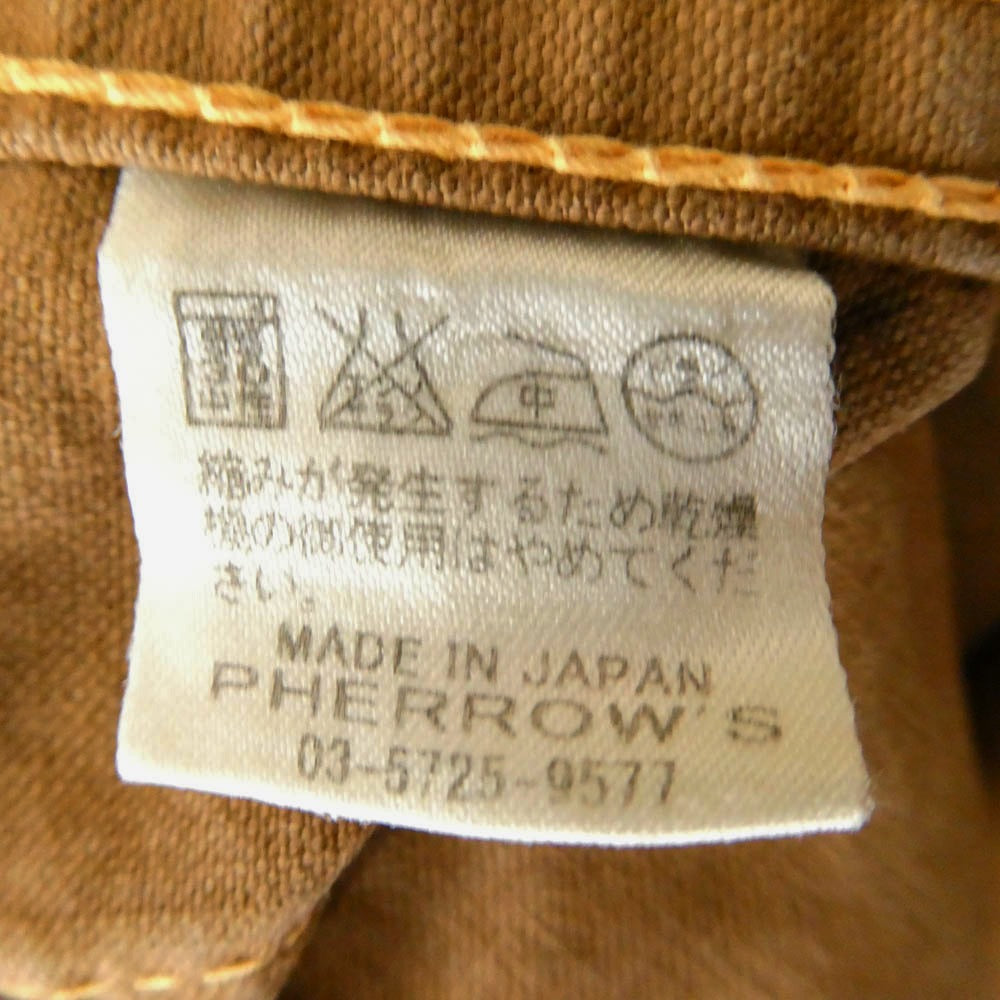 Pherrow's フェローズ 470WJ STORMY BLUE ストーミーブルー ワークジャケット カバーオールジャケット ブラウン系 38【中古】