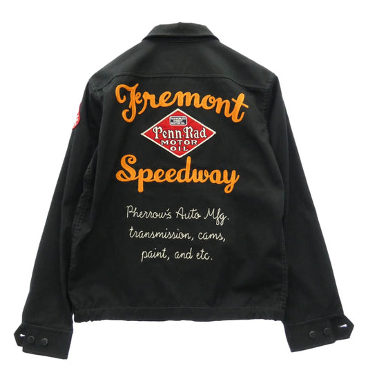 Pherrow's フェローズ 10S-SJ1 STORMY BLUE ストーミーブルー FREMONT SPEEDWAY スイングトップ ジャケット ブラック系 38【中古】
