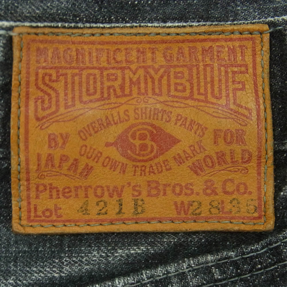 Pherrow's フェローズ STORMYBLUE ストーミーブルー デニム パンツ 421B グレー系 W28 L35【中古】