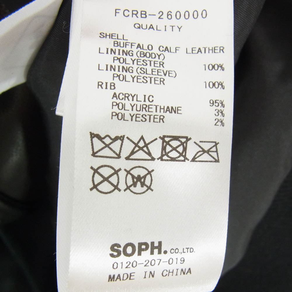 SOPHNET. ソフネット 26SS FCRB-260000 LEATHER TEAM VARSITY BLOUSON レザー チーム バーシティ ブルゾン スタジアムジャケット ブラック系 M【新古品】【未使用】【中古】