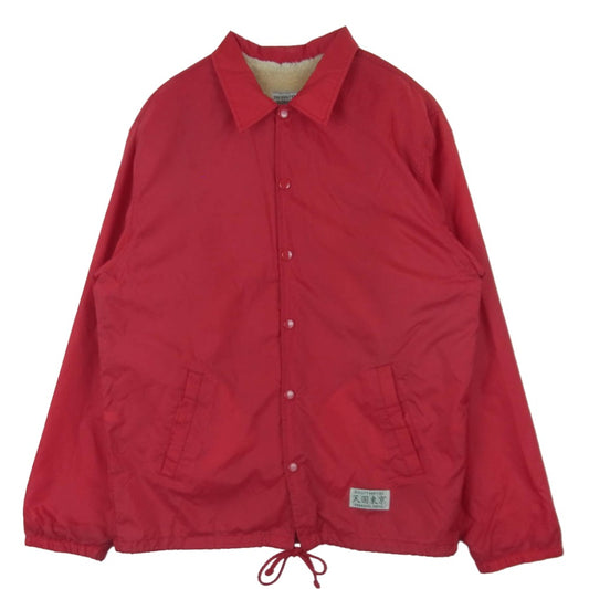 WACKO MARIA ワコマリア BOA COACH JACKET SOUL AND SKA 天国東京 バックプリント 裏ボア コーチ ジャケット レッド系 S【中古】
