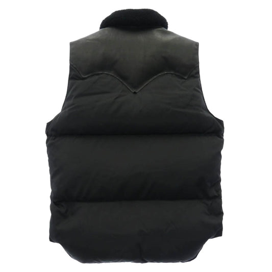 Rocky Mountain FeatherBed ロッキーマウンテンフェザーベッド Christy Vest クリスティ レザーヨーク ダウンベスト ブラック系 38【中古】