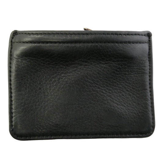 CHROME HEARTS クロムハーツ(原本無) ZPR CHNG PURSE チェンジパース ダガージップ スクロールラベル レザー コインケース 財布 ミニウォレット ブラック系 シルバー系【中古】