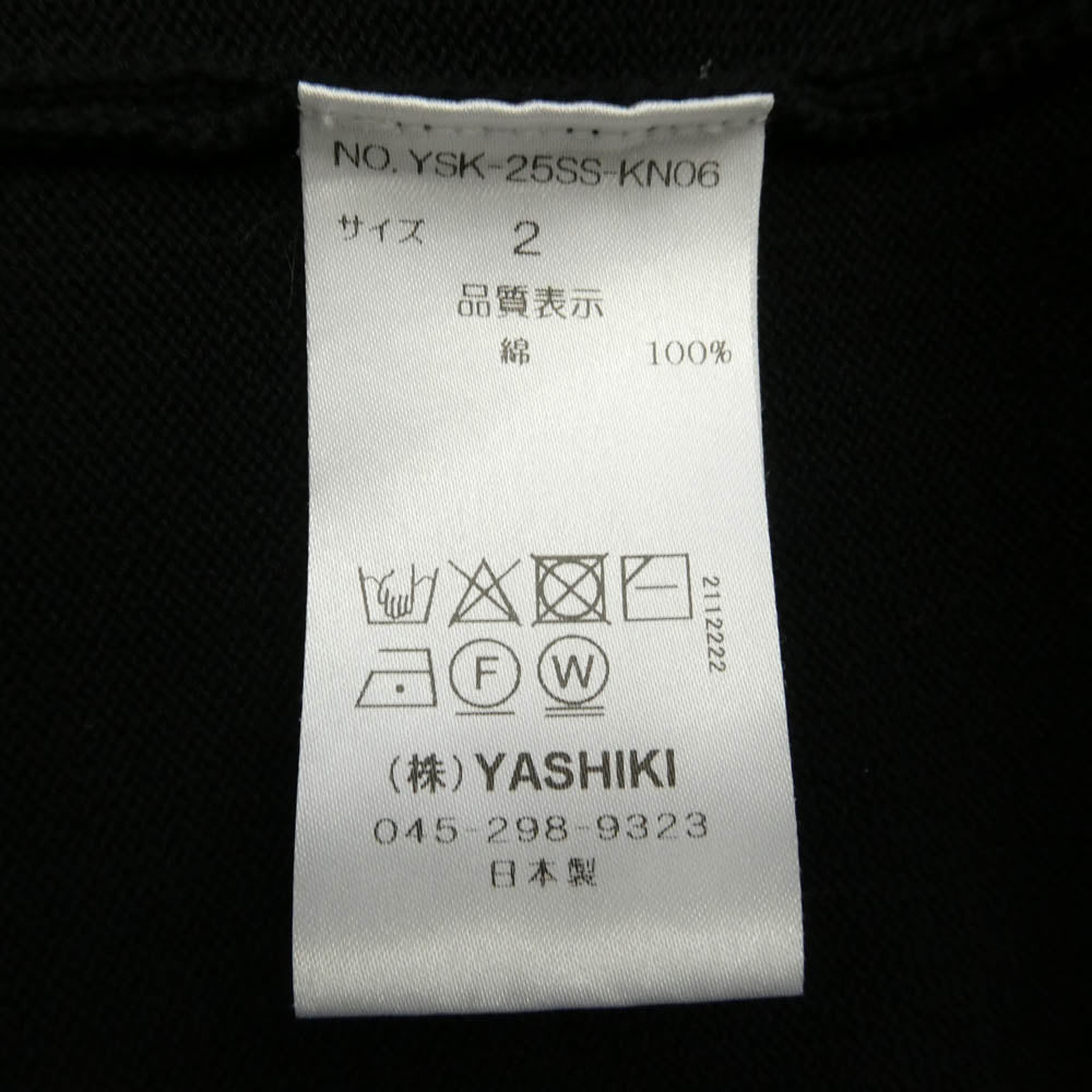 ヤシキ 25SS YSK-25SS-KN06 Sazanami Skipper Knit サザナミ スキッパー 長袖 ニット ブラック系 2【中古】