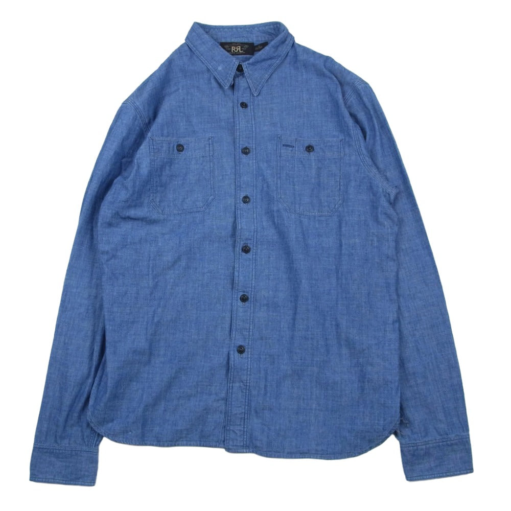 RRL ダブルアールエル 長袖 シャンブレー ワーク シャツ インディゴ