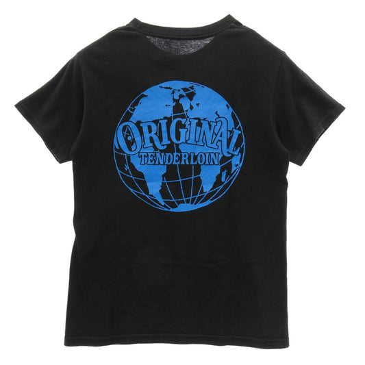 TENDERLOIN テンダーロイン T-TEE W.D.R Tシャツ フロントロゴ バック プリント 半袖カットソー ブラック系 S【中古】