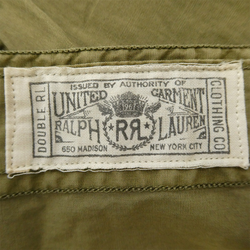 RRL ダブルアールエル USED加工 レギュラーカラー 長袖 シャツ カーキ系 M【中古】