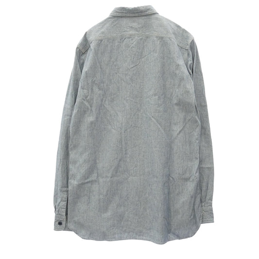 RRL ダブルアールエル シャンブレー レギュラーカラー 長袖 ワークシャツ ライトブルー系 M【中古】