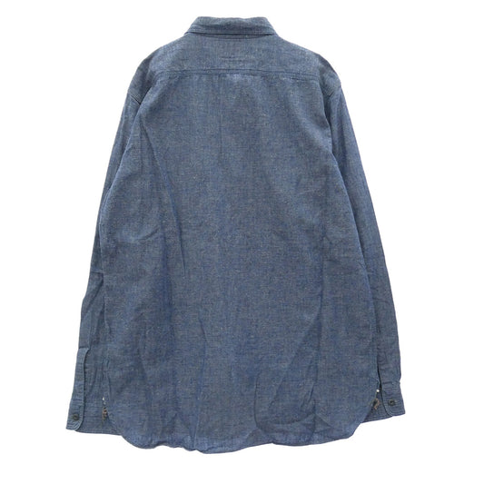 RRL ダブルアールエル コットンリネン インディゴ シャンブレー レギュラーカラー 長袖 ワークシャツ インディゴブルー系 M【中古】