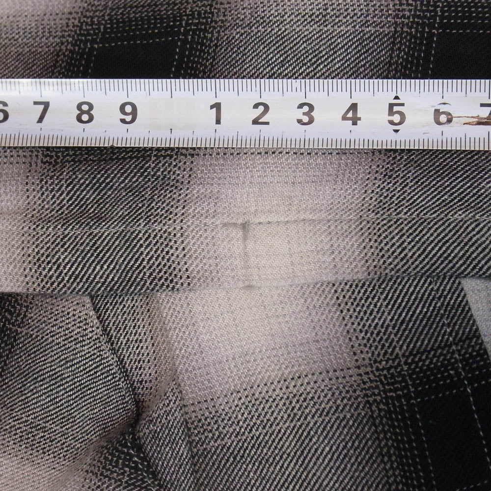 ADDICT CLOTHES アディクトクローズ ACV-SH02CLROM ACVM エーシーブイエム OMBRE CHECK SLANT POCKET OPEN COLLAR SHIRT オンブレチェック スラントポケット オープンカラーシャツ ブラック系 38【中古】