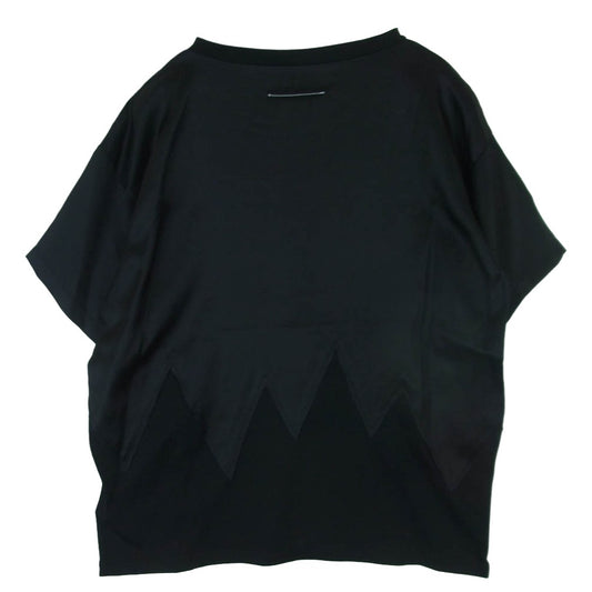 MAISON MARGIELA メゾンマルジェラ 23SS M60387 MM6 エムエムシックス レーヨン 切り替え 半袖 カットソー Tシャツ キッズ ジュニア ブラック系 12【中古】
