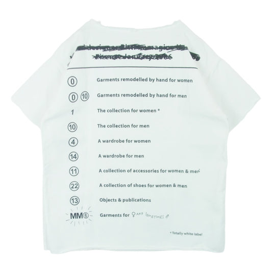 MAISON MARGIELA メゾンマルジェラ 17SS S32NC0476 MM6 エムエムシックス オーバーサイズ カットオフ 半袖 Tシャツ ARCHIVE ホワイト系 40【中古】