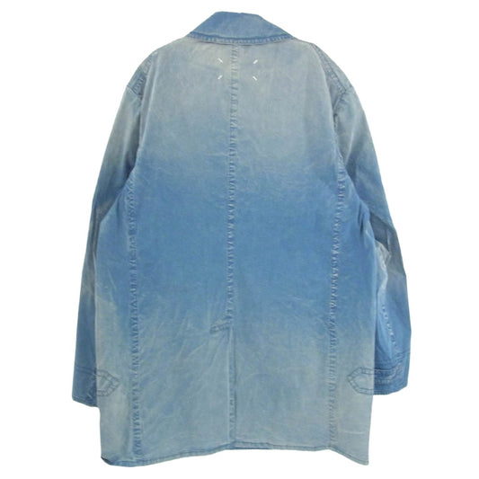 MAISON MARGIELA メゾンマルジェラ 17SS S30AM0365 四つタグ 10ライン ウォッシュ加工 ステンカラーコート インディゴブルー系 48【中古】