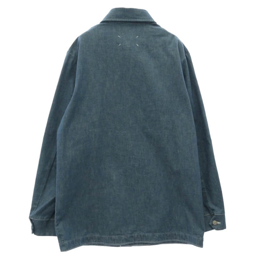 MAISON MARGIELA メゾンマルジェラ 21AW S50AM0539 四つタグ 10ライン カバーオール デニム ジャケット インディゴブルー系 10【中古】