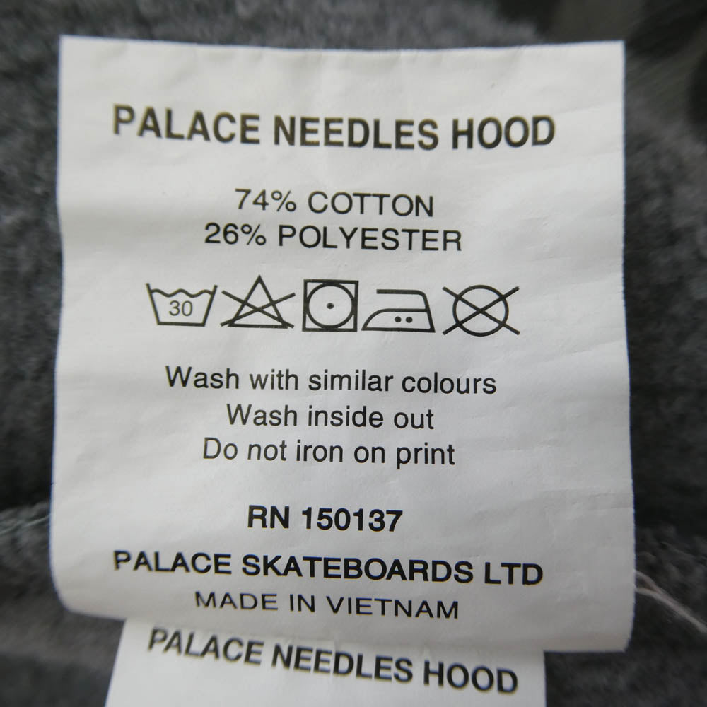 Needles ニードルス PALACE パレス × Palace HOODIE パレス バックロゴ プリント フーディー スウェットシャツ パーカー グレー系 S【美品】【中古】