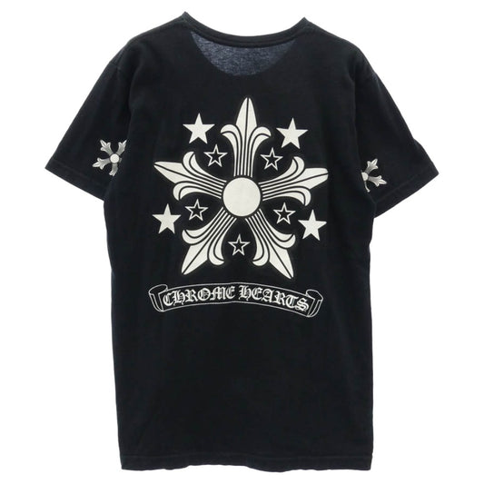 CHROME HEARTS クロムハーツ(原本無) スター バックプリント スクロールラベル ポケット付き 半袖 Tシャツ ブラック系 M【中古】