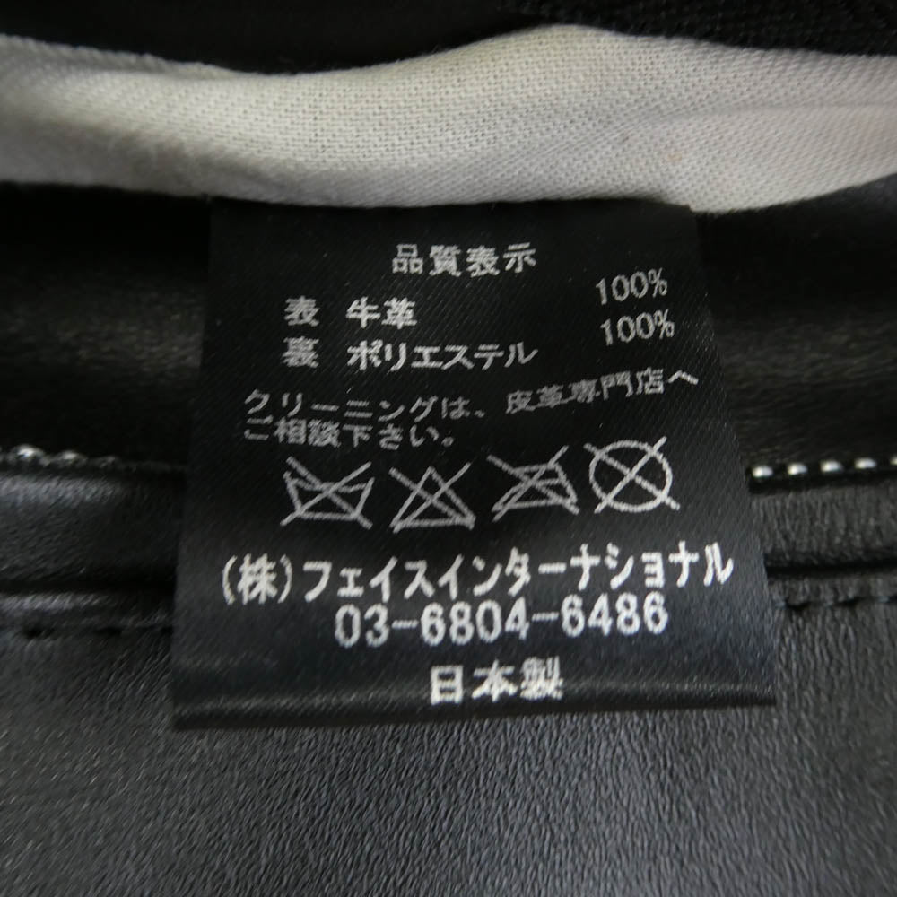 トリプルシックス LJM-27TF プレーンバックサイドベルト ライダース ジャケット ステアハイド ブラック系 38【極上美品】【中古】