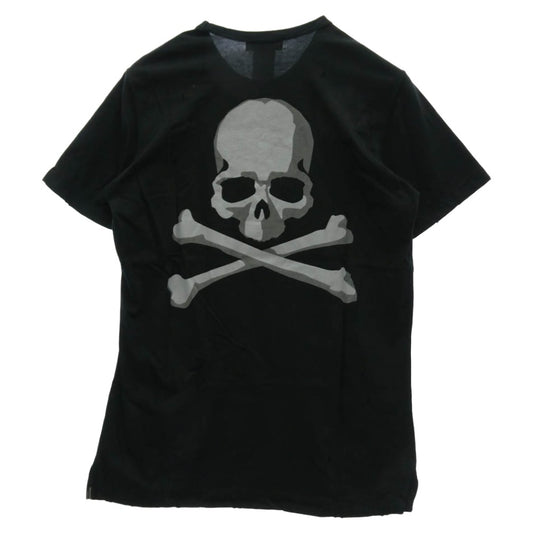 mastermind JAPAN マスターマインドジャパン スカルプリント クラッシュ加工 ロゴプリント 半袖 Tシャツ ブラック系 S【中古】